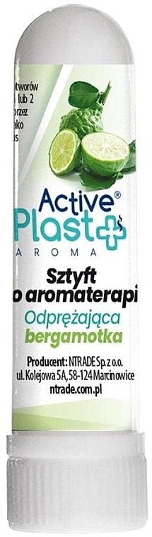 Назальный стик "Бергамот" - Ntrade Active Plast Aroma — фото N1