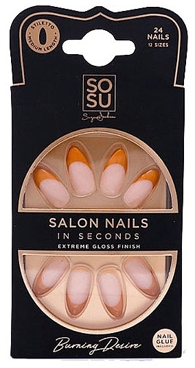 Набір накладних нігтів - Sosu by SJ Salon Nails In Seconds Burning Desire — фото N1
