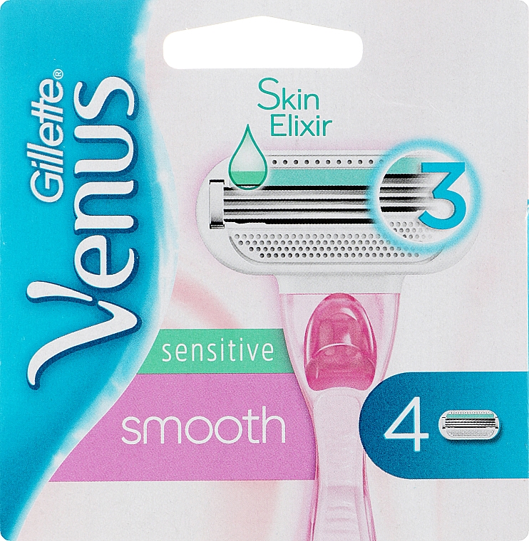 Змінні касети для гоління, 4 шт. - Gillette Venus Smooth Sensitive Pink — фото N1