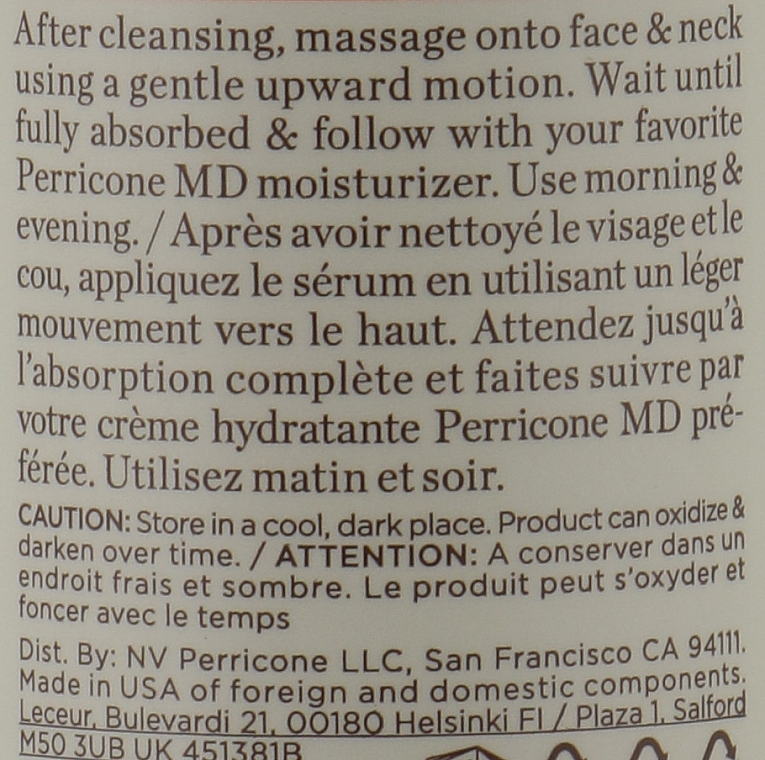 Сыворотка для лица "Феруловый комплекс" - Perricone MD Vitamin С Ester CCC + Ferulic Brightening Complex 20% — фото N7