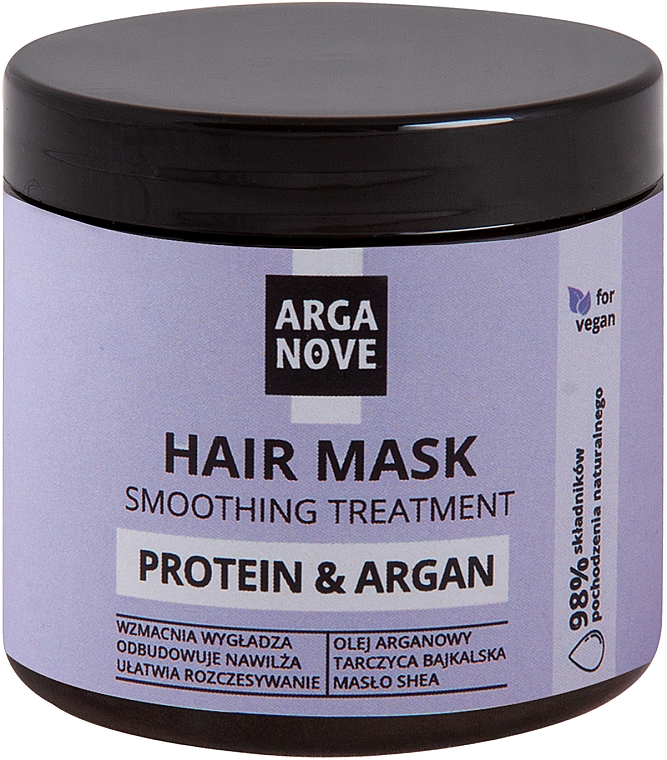 Пом'якшувальна маска для волосся - Arganove Protein & Argan Smoothing Treatment Hair Mask — фото N1