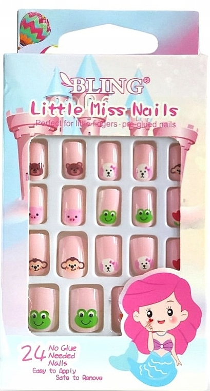 Накладні нігті для дітей, 24 шт. - Bling Little Miss Nails — фото N2