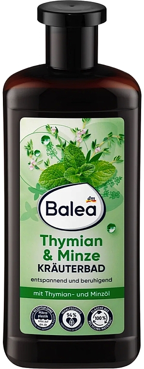 Трав'яна піна для ванни з чебрецем і м'ятою - Balea Thymian & Minze — фото N1