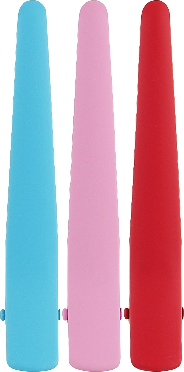 Затискач перукарський для волосся, блакитний + рожевий + червоний - Puffic Fashion — фото N1