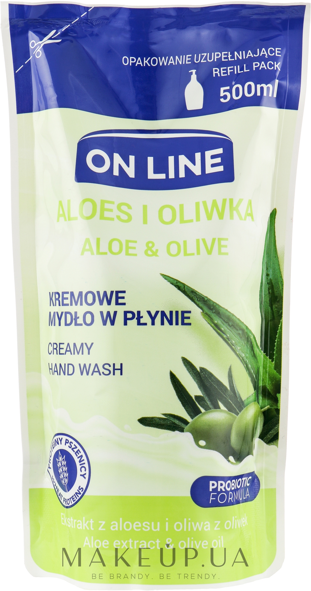 Жидкое мыло "Алоэ и Олива" - On Line Aloe & Olive Liquid Soap (сменный блок) — фото 500ml