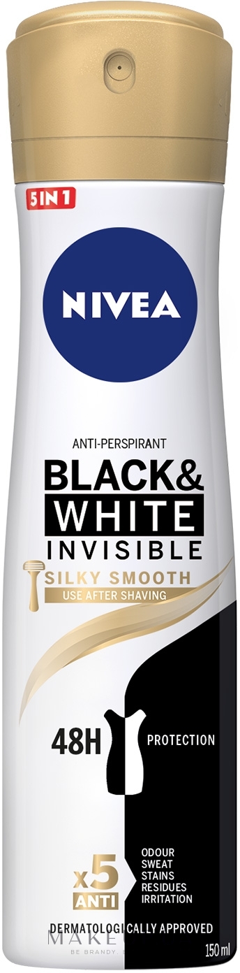 Антиперспирант "Черное и Белое. Невидимый гладкий шелк" - NIVEA Black & White Invisible Silky Smooth Anti-Perspirant — фото 150ml