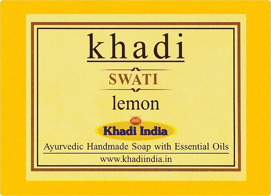 Мыло ручной работы "Лимон" - Khadi Swati Lemon Handmade Soap — фото N1