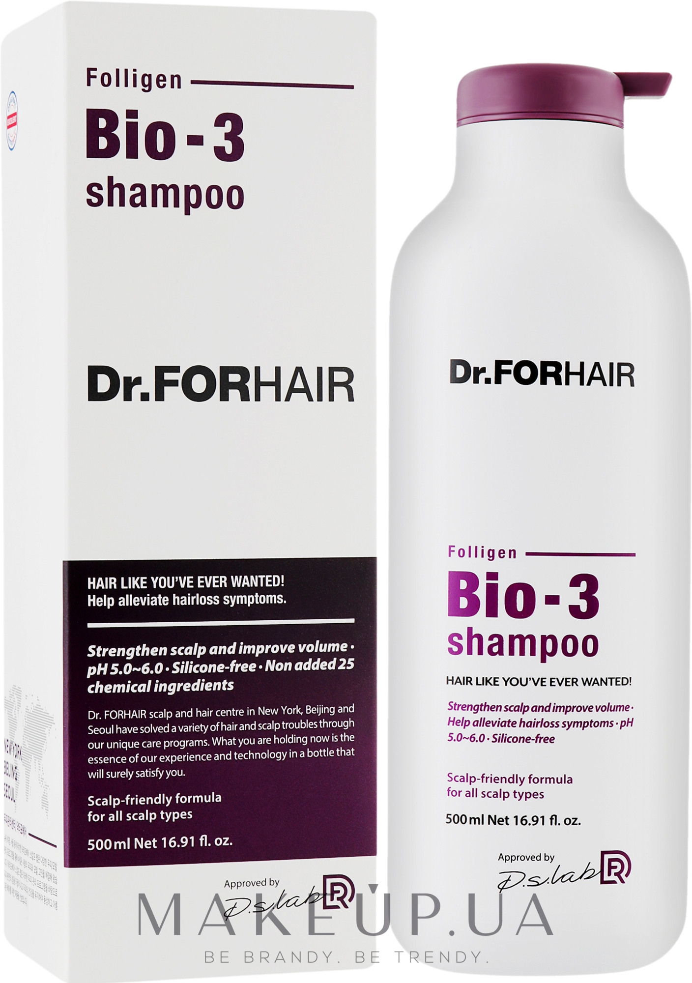 Відновлювальний шампунь від випадіння зі стовбуровими клітинами - Dr.FORHAIR Folligen Bio-3 Shampoo — фото 500ml