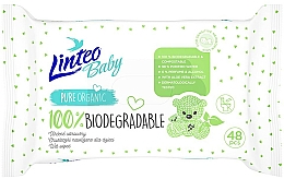 Дитячі вологі серветки, 48 шт. - Linteo Baby Biodegradable — фото N1
