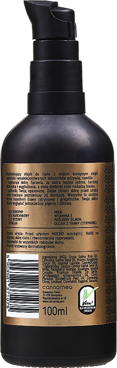 Освітлювальна олія для тіла з конопляною олією - Cannamea Shimmering Body Oil With Help Oil — фото N2