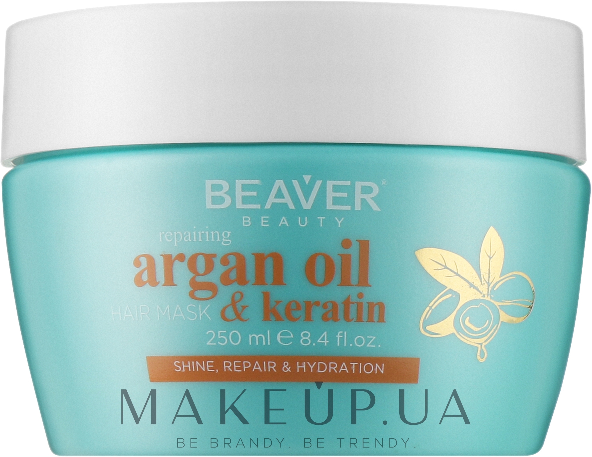 Відновлювальна маска для волосся з аргановою олією та кератином - Beaver Professional Argan Oil & Keratin — фото 250ml