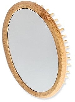 Овальная деревянная щетка для волос с зеркалом - Himalaya dal 1989 Mood Hairbrush + Pocket Mirror — фото N2
