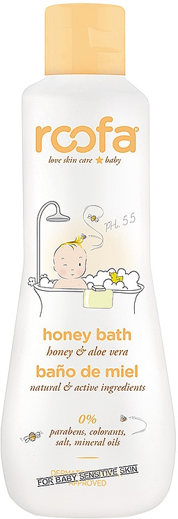 Гель-пінка для ванни з ароматом меду - Roofa Honey Bath Gel — фото N1