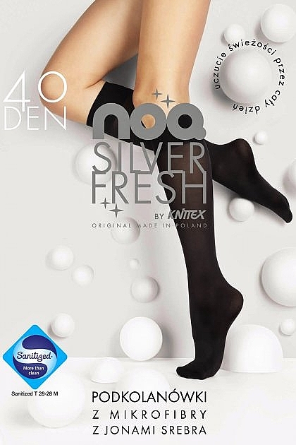 Гольфи жіночі "Silver Fresh" з іонами срібла, 40 Den, nero - Knittex — фото N1