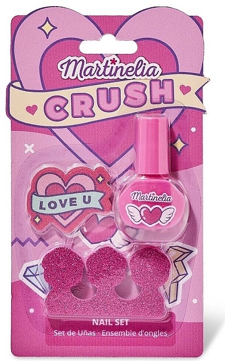 Набор для ухода за ногтями, розовый - Martinelia Crush Nails — фото N1