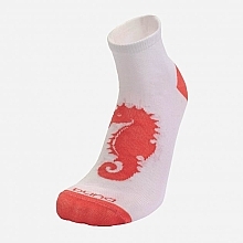 Парфумерія, косметика Шкарпетки жіночі бавовняні, 3126, білі з червоним принтом - Duna