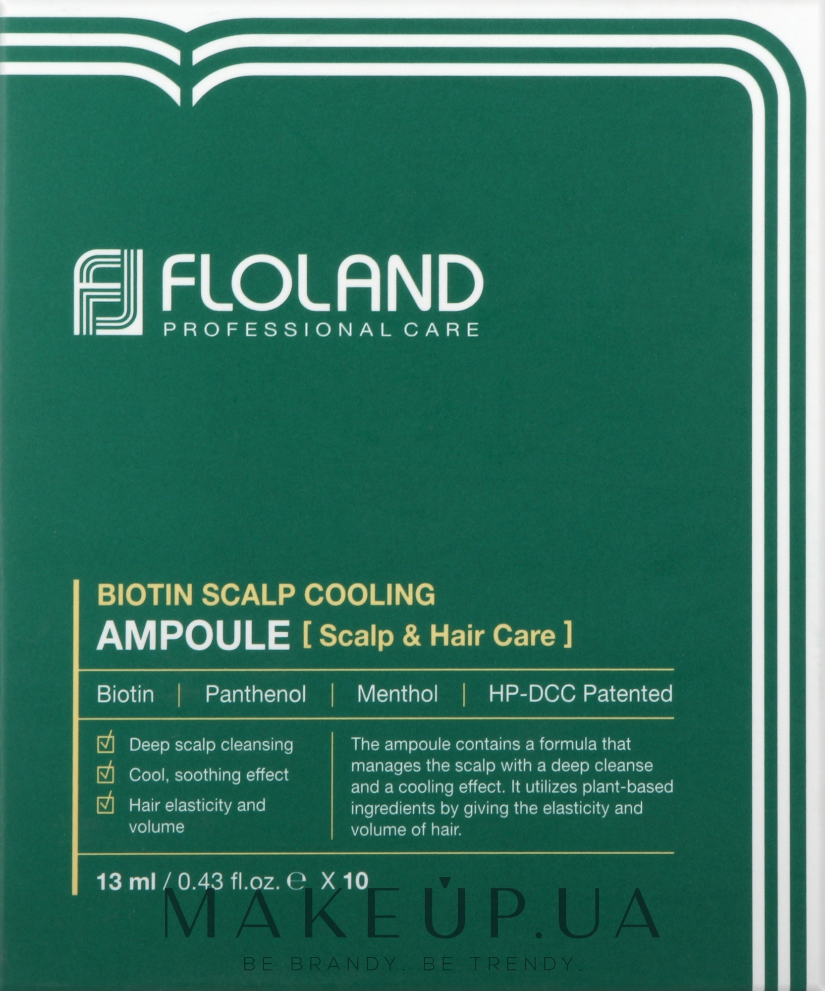 Охлаждающий филлер для волос и кожи головы - Floland Biotin Scalp Cooling Ampoule — фото 10x13ml