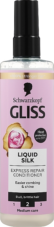 Экспресс-кондиционер для ломких и тусклых волос "Жидкий шелк" - Gliss Kur Liquid Silk