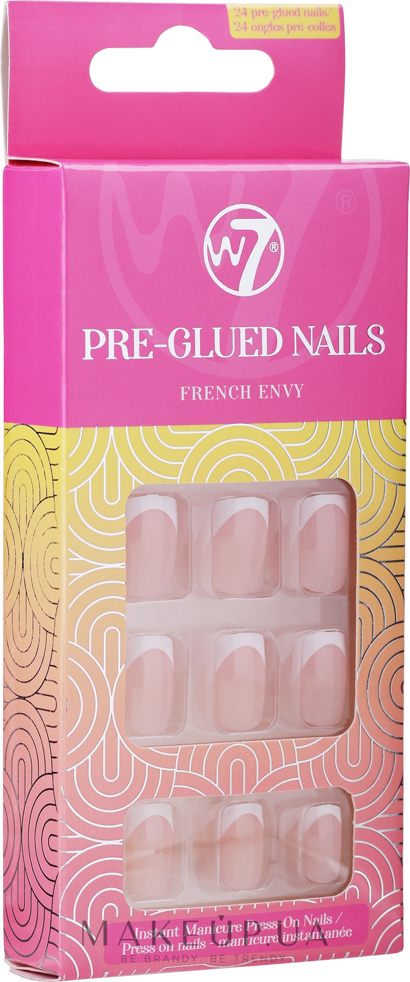 Набор накладных ногтей - W7 False Nails Pre-Glued Nails — фото French Envy