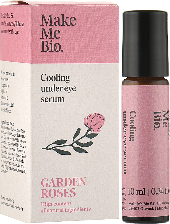 Охолоджувальна сироватка для очей "Троянда" - Make Me Bio Garden Roses Cooling Under Eye Serum — фото N2