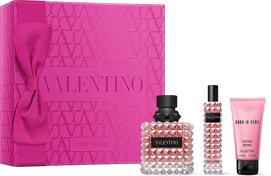 Valentino Donna Born In Roma - Набор (edp/100ml + edp/15ml + b/lot/50ml) — фото N1