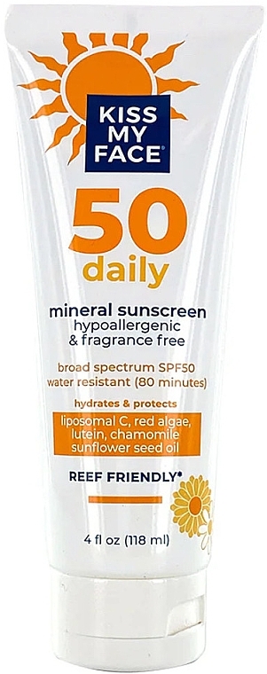 Ежедневный минеральный солнцезащитный крем - Kiss My Face Daily SPF 50 Mineral Sunscreen — фото N1