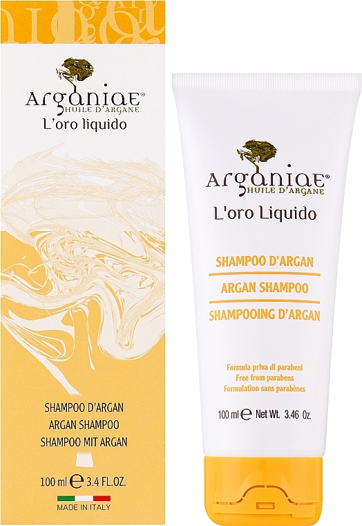 УЦЕНКА Шампунь для всех типов волос - Arganiae L'oro Liquido Argan Shampoo (туба) * — фото N2