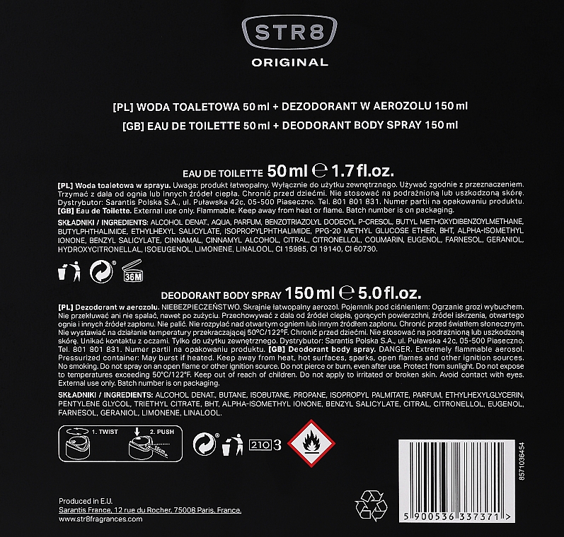 STR8 Original - Набір (edt/50ml + deo/150ml) — фото N2