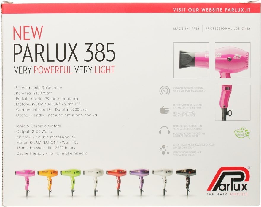 Фен для волосся - Parlux 385 Power Light Ionic & Ceramic Violet — фото N3