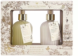 Набор - Grace Cole The Luxury Bathing Bergamot Ginger & Lemongrass Set (h/wash/400ml + h/cr/400ml) — фото N1