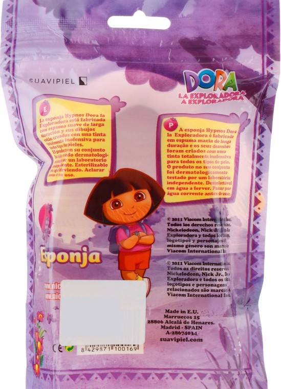 Губка банна дитяча "Дора", 5 - Suavipiel Dora Bath Sponge — фото N4