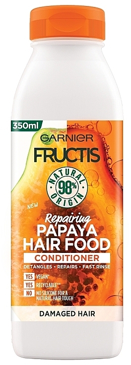 Восстанавливающий кондиционер для волос "Папайя" - Garnier Fructis Repairing Papaya Hair Food Conditioner — фото N1