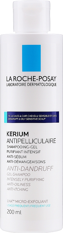 Шампунь-гель против жирной перхоти - La Roche-Posay Kerium Anti-Dandruff Oily Sensitive Scalp Gel Shampoo