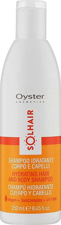 Увлажняющий шампунь для волос и тела с ультрафиолетовым фильтром - Oyster Cosmetics Solhair Shampoo — фото N2