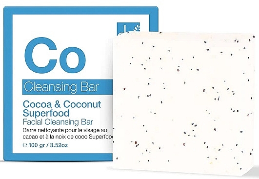 Очищающее мыло для лица - Dr. Botanicals Cocoa & Coconut Superfood Facial Cleansing Bar — фото N1
