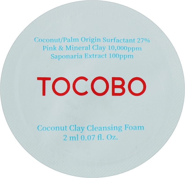 Очищувальна пінка з глиною - Tocobo Coconut Clay Cleansing Foam (пробник)