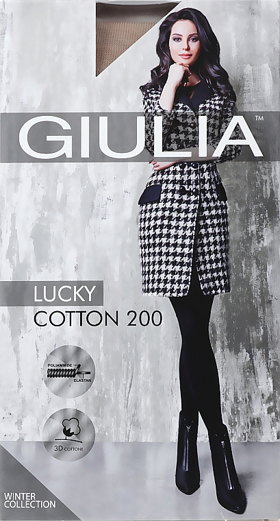 Колготки для женщин "Lucky Cotton" 200 Den, beige - Giulia