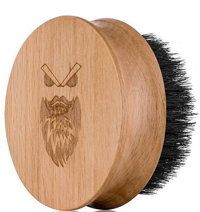 Деревянная щетка для бороды, круглая - Angry Beards Safe Brush — фото N2