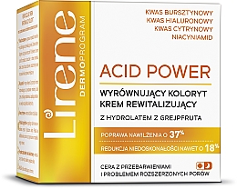 Відновлювальний крем для обличчя з гідролатом грейпфрута - Lirene Acid Power — фото N2