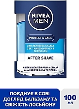 УЦЕНКА Лосьон после бритья "Защита и уход 2в1 Свежесть+Комфорт" - NIVEA MEN Protect & Care 2in1 After Shave * — фото N2