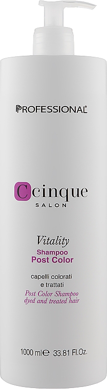 Шампунь для фарбованого волосся - Professional C Cinque Vitality Post Color Shampoo — фото N1