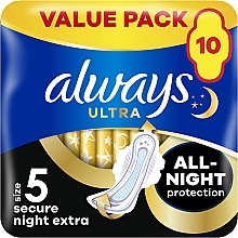 Гігієнічні прокладки, розмір 5, 10 шт. - Always Ultra Extra Night — фото N1