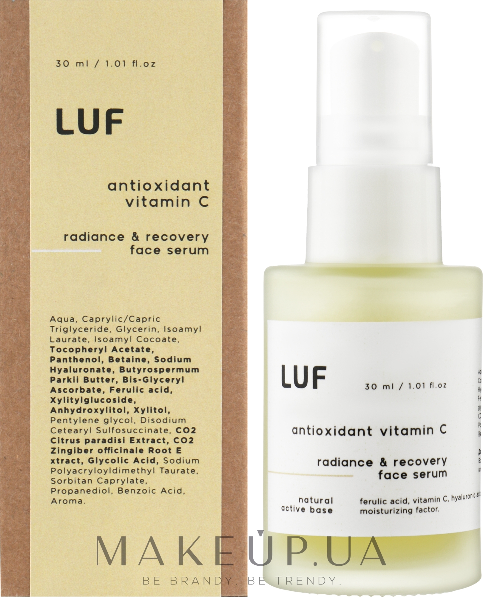 Антиоксидантная сыворотка с витамином С и феруловой кислотой - Luff Radiance & Recovery Face Serum — фото 30ml