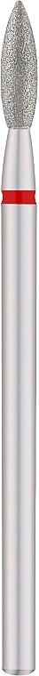 Насадка для фрезера алмазна "Полум'я" 2.5/9мм, червона насічка - Vizavi Professional