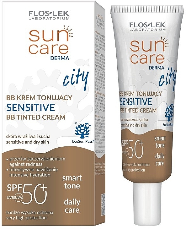 ВВ-крем для чувствительной кожи - Floslek Sun Care Derma Sensitive BB Tinted Cream SPF 50 — фото N1