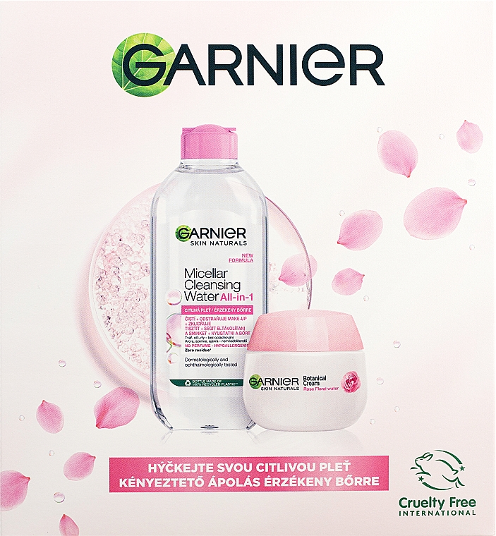 Набор - Garnier Skin Naturals Rose (micellar/water/400ml + cr/50ml) — фото N2