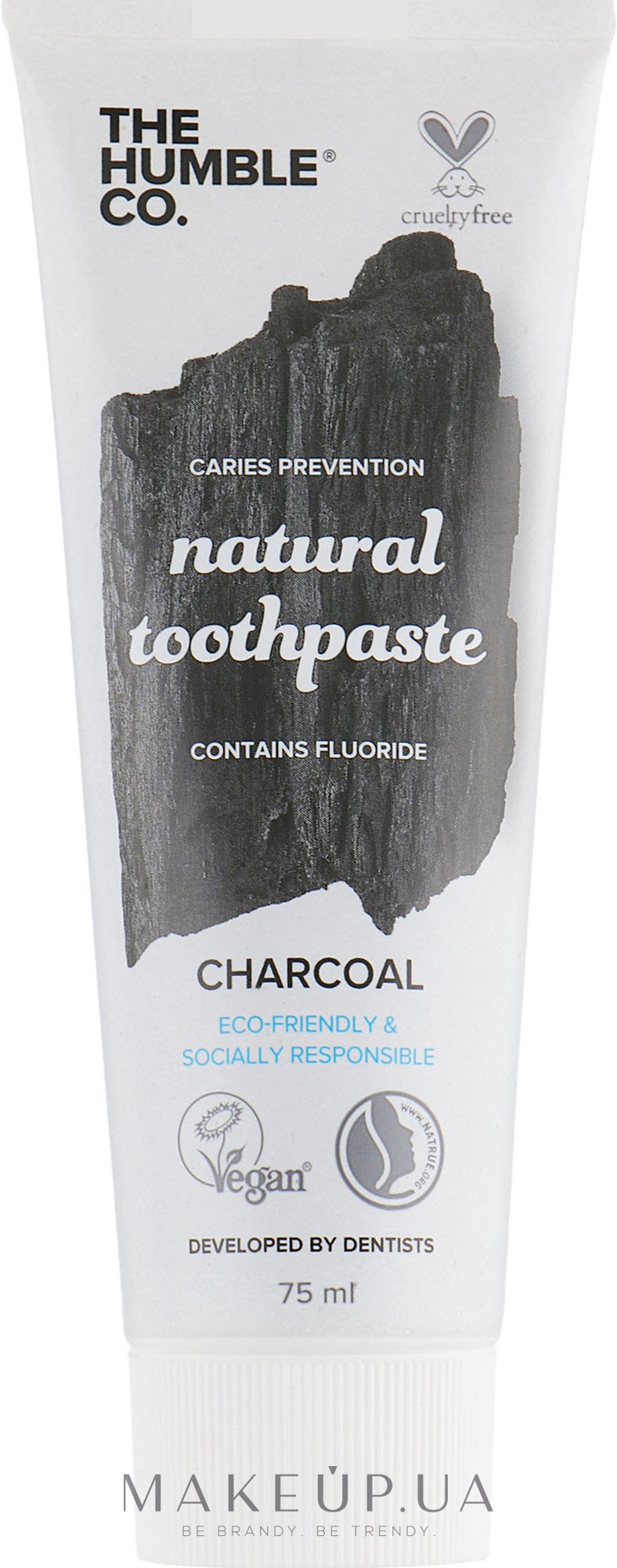 Натуральна зубна паста "Відбілювальна з деревним вугіллям" - Humble Natural Toothpaste Charcoal — фото 75ml