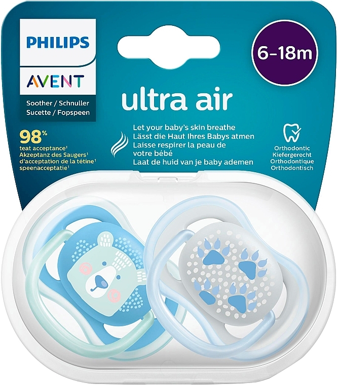 Пустышка ортодонтическая 6-18 месяцев - Philips Avent Ultra Air — фото N4
