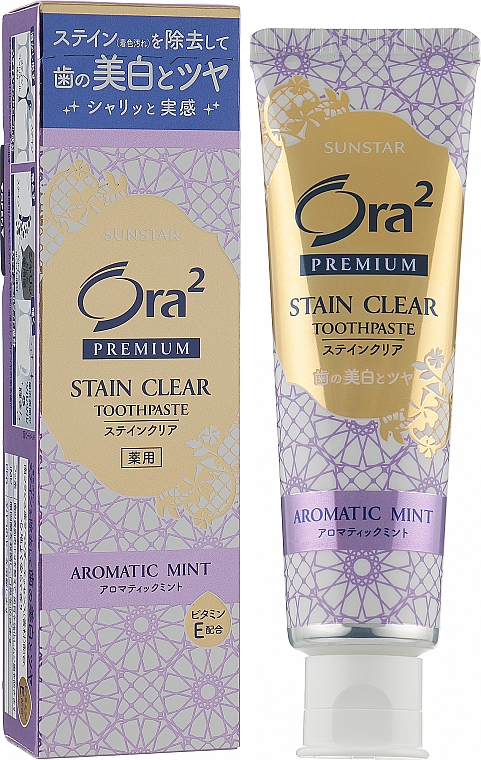 Зубна паста "Лаванда і м'ята" - Sunstar Ora2 Premium Stain Clear Toothpaste Aromatic Mint — фото N1