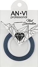 Голографическая полоска для ногтей, 1 мм, синяя с блестками - AN-VI Professional — фото N1